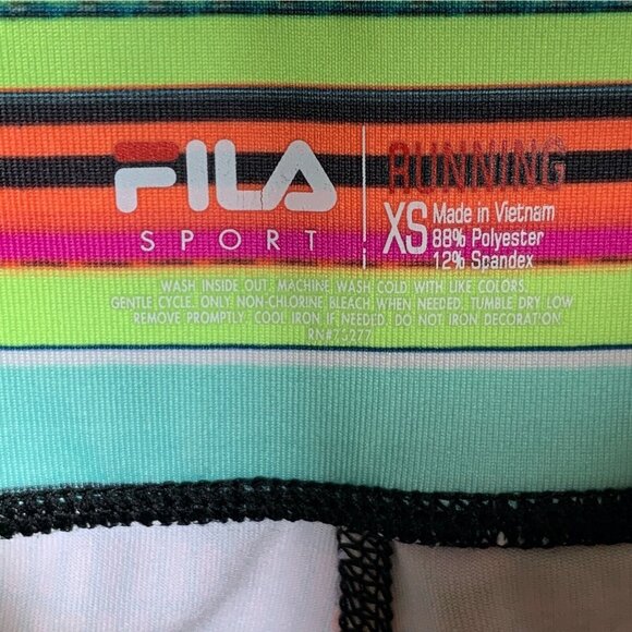 Fila XS Running Cropped Leggings Multicolor Activewear Gym Workout Pants - Picture 3 of 6